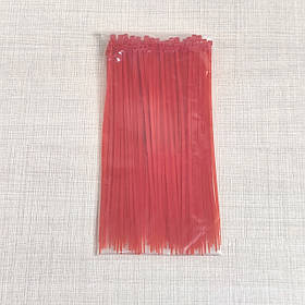 Стяжка кабельна "4х200" червон. 100шт шир. 2,7мм довж. 200мм