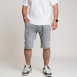 Шорти джинсові стрейч-сірі чоловічі, фото 2