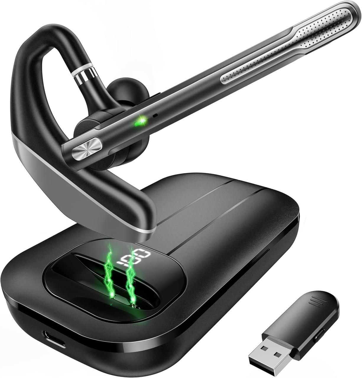 Bluetooth-гарнітура A6L V5.3. Бездротова гарнітура з 2 мікрофонами, шумозаглушення, куйс 1000 мАг, фото 1