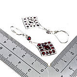 Сережки. Натуральний гранат. Срібло 925., фото 2