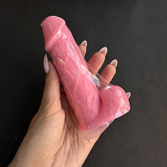 Мило на присосці  Пеніс рожеве, 14 см