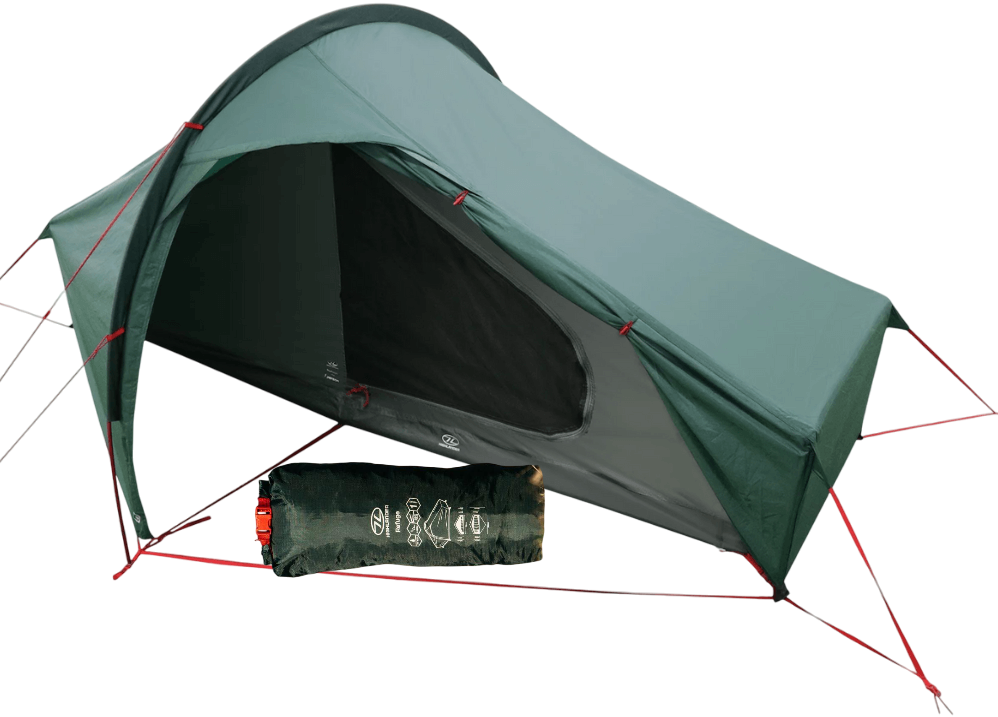 Одномісний намет Highlander Refuge 1 Peson Tent Pine Green | Водонепроникна трекінгова палатка для тривалих соло походів