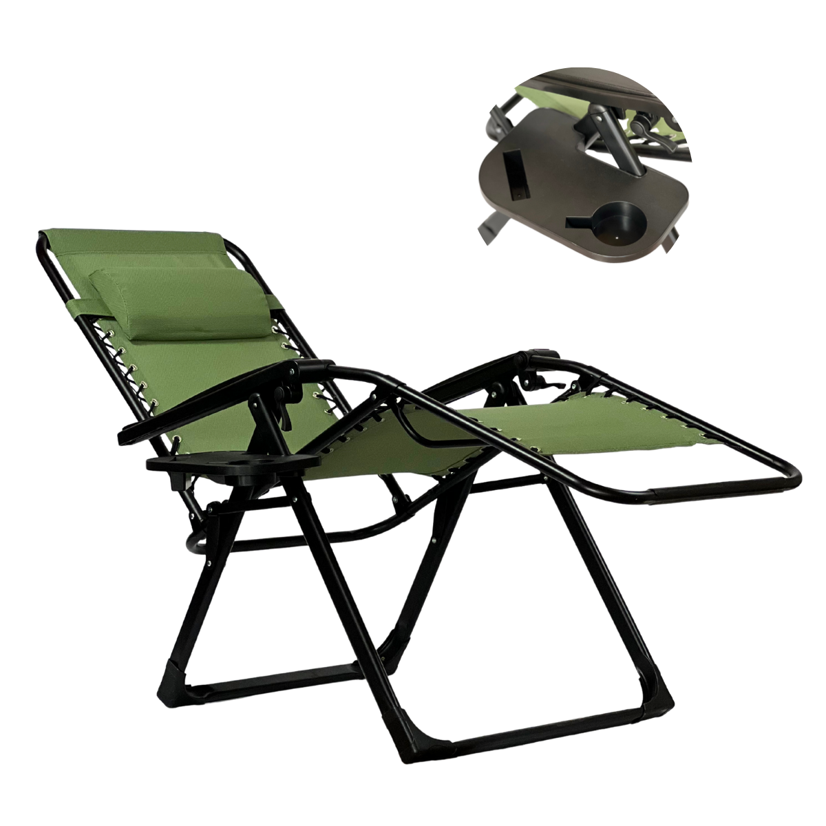 Розкладне крісло шезлонг LEOBRO Zero Gravity Premium Pistachio (LB-ZGC-G2-PST), фото 1