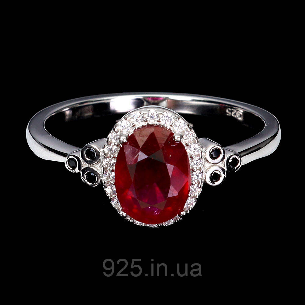 Каблучка. Натуральний рубін і шпінель. Срібло 925., фото 1