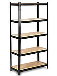 Стелаж LEOBRO Чорний 180 х 90 х 40 см, 175кг/полиця, 5 полиць (LB-R175-BLK), фото 4
