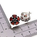 Сережки. Натуральний гранат і шпінель. Срібло 925., фото 3