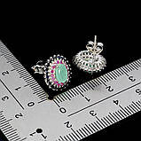 Сережки. Натуральний смарагд, сапфір і рубін. Срібло 925., фото 2