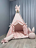 Вігвам Мрія БОНБОН з Кошиком Повний комплект, вігвам дитячий, вігвам для дівчинки, вігвам для дітей, дитяча палатка, вігвам, фото 2