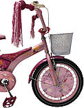 Дитячий сталевий 16 Racer Girl велосипед із багажником для ляльок, рожевий для дівчинки, фото 6