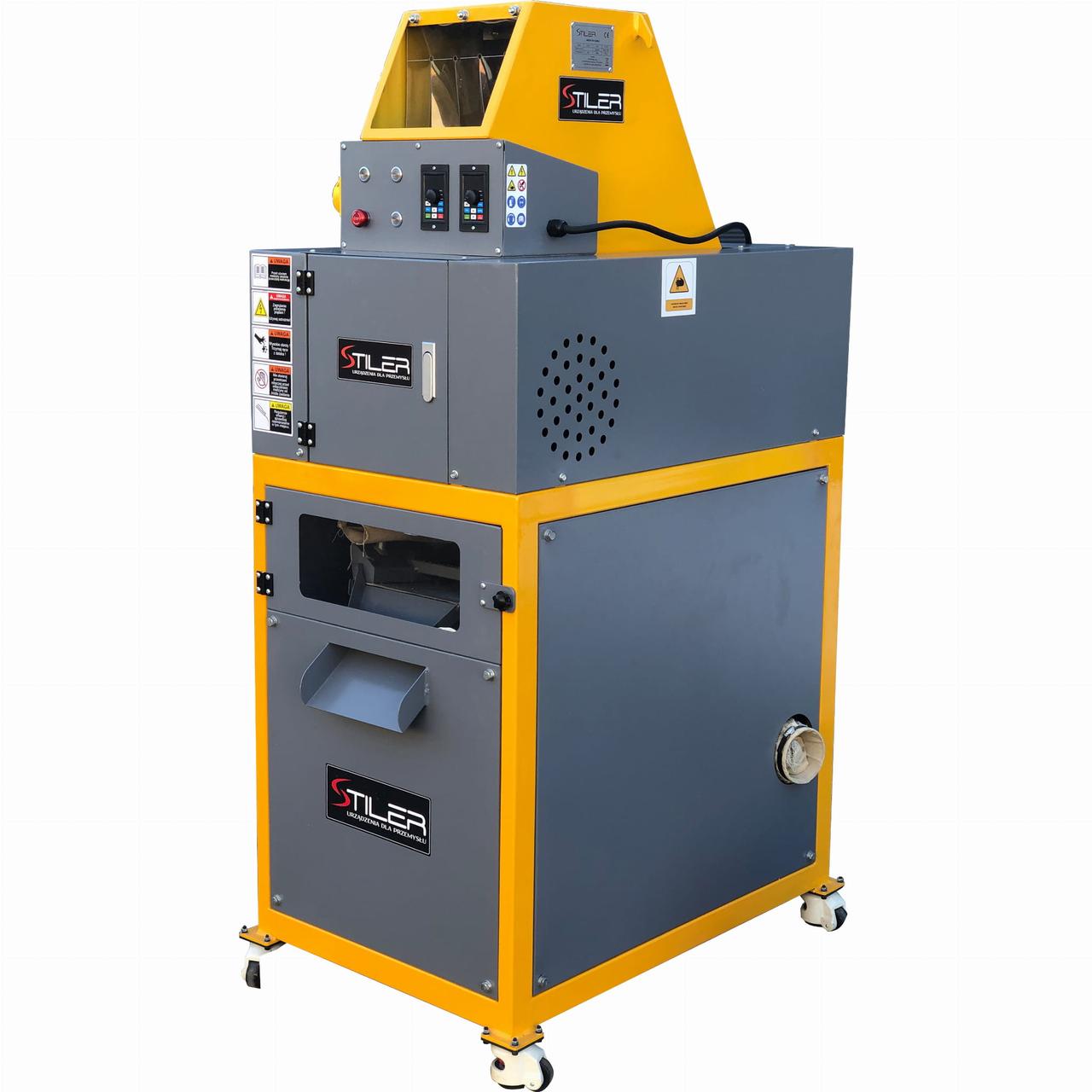 Подрібнювач для кабелів з подальшим відділенням подрібненого металу від ізоляції.STILER 40 кг/год, 1-20 мм, 5,2 кВт