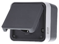 Розетка  IP55 накладна з заземленням і кришкою сіра - Berker W.1 47403515