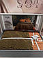 Комплект бавовняної постільної білизни поплін з покривалом-пледом євро розмір Туреччина Nijuu, фото 4