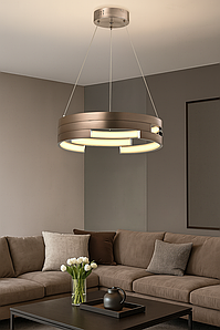Підвісна Led люстра 40см діаметр BL-P17084R-3CF кавова
