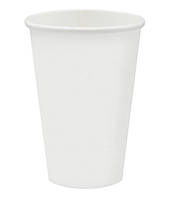 Стакан одноразовий паперовий для кави / чаю, одношаровий, білий, 340мл, 50шт/уп