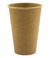 Стакан паперовий одноразовий для кави / чаю, одношаровий, крафтовий, 340мл, 50шт/уп
