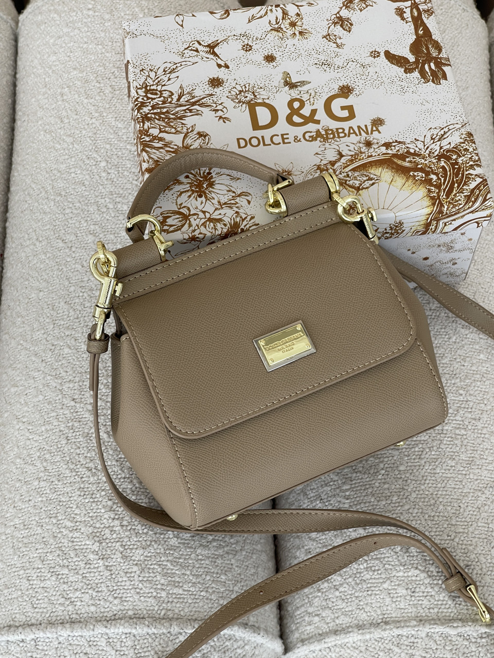 Сумка жіноча Sicily 18cm бежевий Дольче Габбана, фото 1