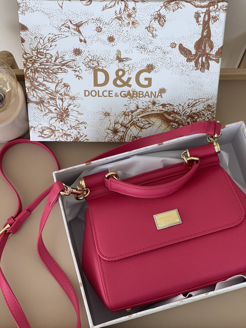 Сумка жіноча Sicily 21cm фуксія середня Довжина Габмана, фото 1