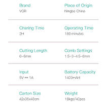 Тример VGR V-170, 4 насадки, IPX5, фото 4