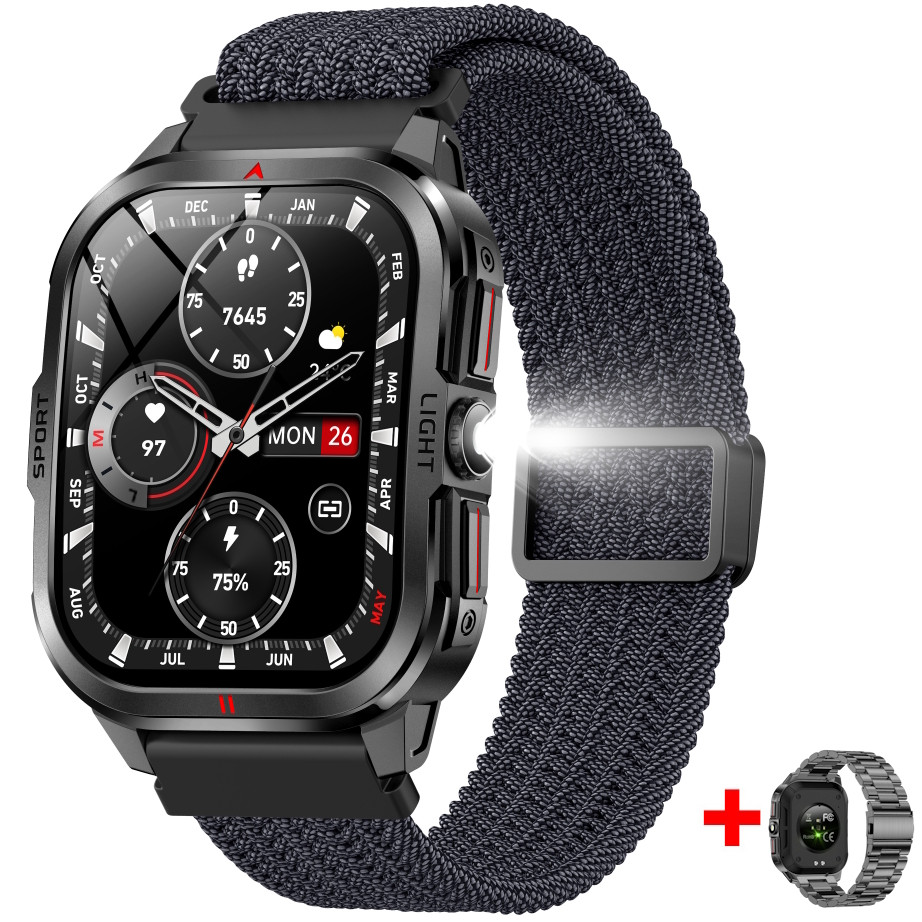 UWatch Розумний смарт годинник Smart Fanastic Nylon, 2 ремінці