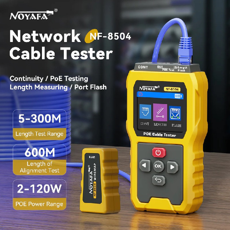 NOYAFA NF-8504, багатофункціональний мережевий тестер, PoE, довжина кабелю CAT5/CAT6, Wiremap, фото 1