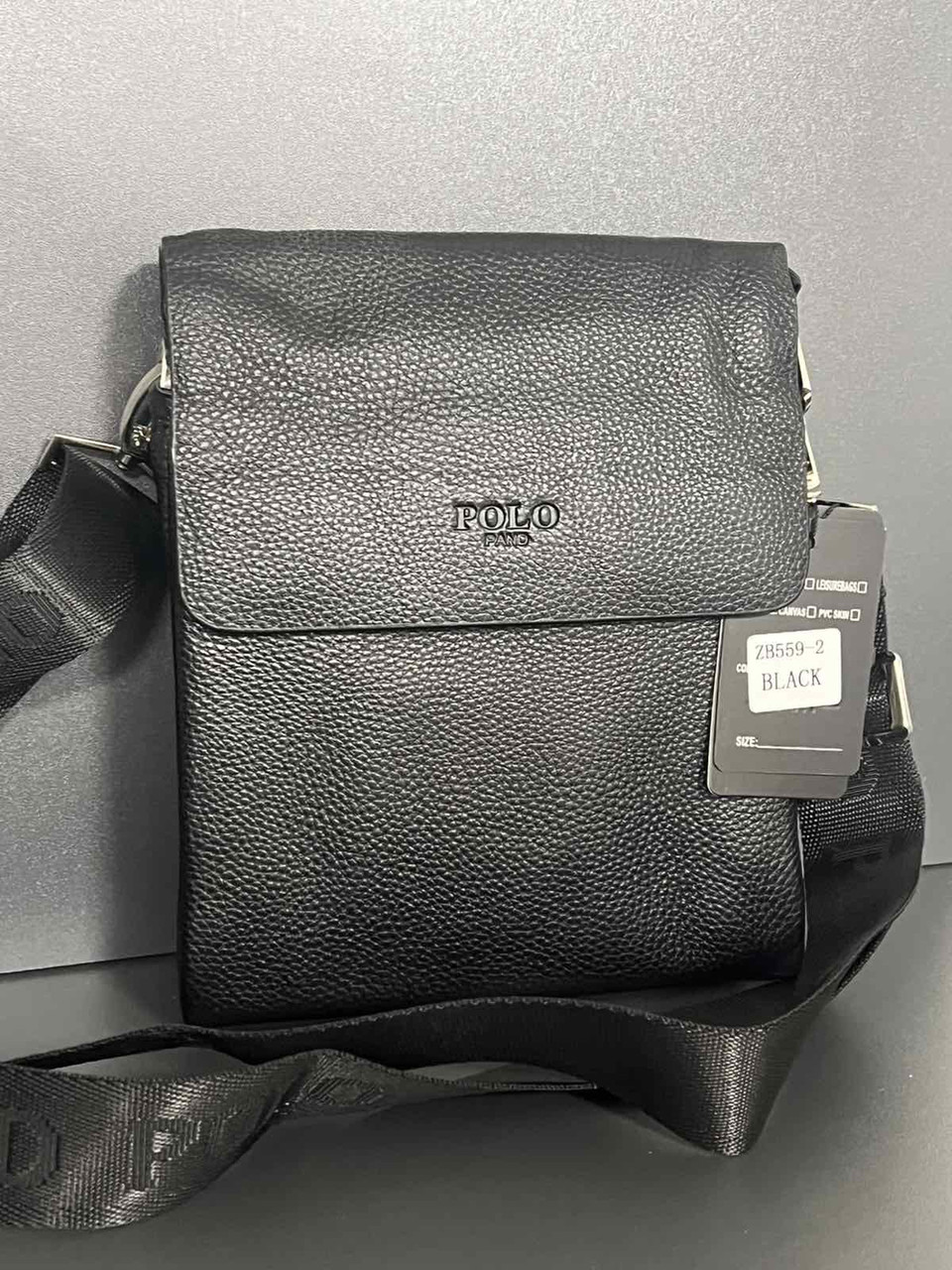 Чоловіча шкіряна вертикальна сумка від фірми Polo оптом/роздріб