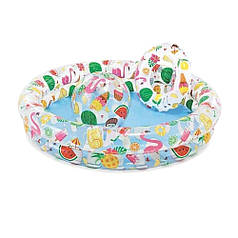 Дитячий надувний басейн Intex 59460 «Фрукти», 122 х 25 см, з м'ячиком та колом