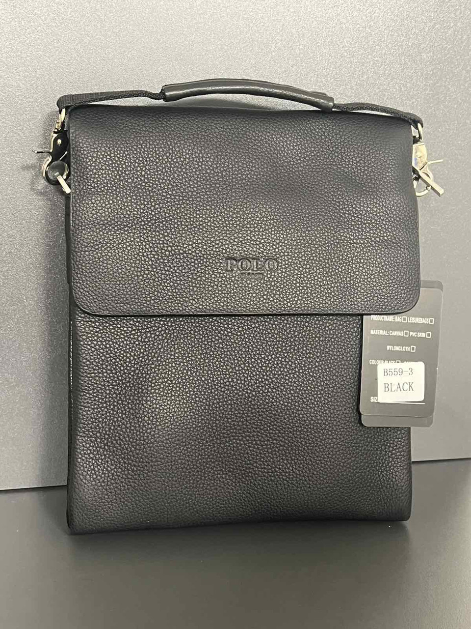 Чоловіча шкіряна вертикальна сумка від фірми POLO (гуртом/роздріб)