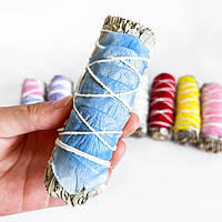 Біла шавлія для окурювання + блакитні пелюстки троянд