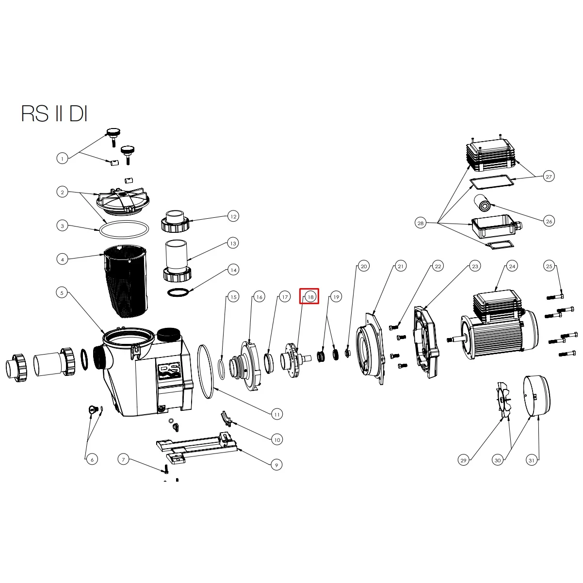 Крильчатка насоса Hayward SPII/RSII DI, 3 НР (SPX3030CDIE), фото 1