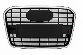 Передня чорна решітка з хром рамкою S-style (2011-2014) для Ауди A6 C7 рр