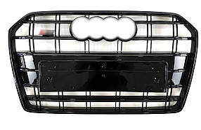 Передня чорна решітка S-Style (2014-2017) для Ауди A6 C7 рр