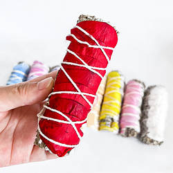 Біла шавлія для окурювання + червоні пелюстки троянд