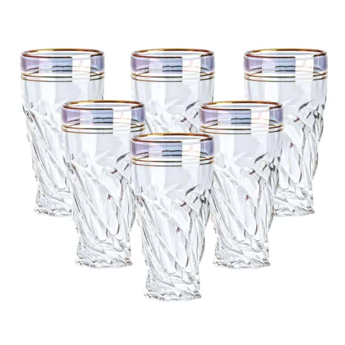 Скляні стакани набір із 6 штук по 250 мл синій HP567, фото 1