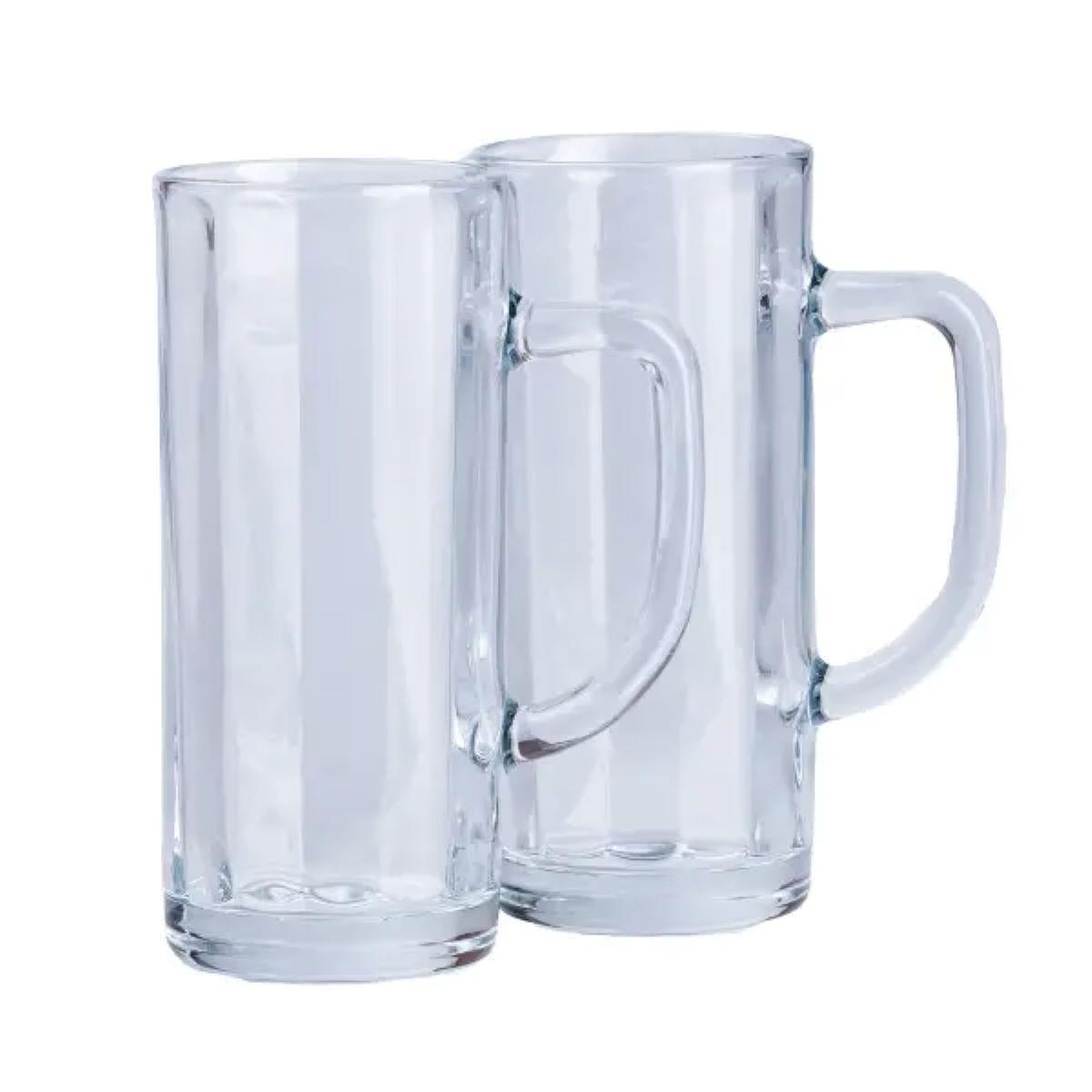 Набір пивних кухлів 2 штуки по 500 мл скляні прозорі HP576, фото 1