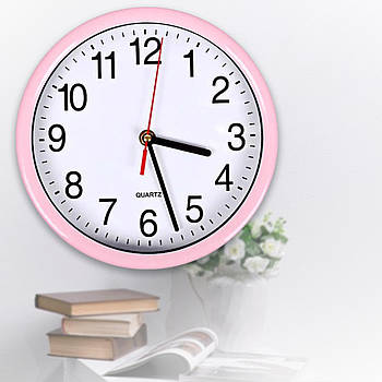Класичні настінні круглі годинники 22 см на батарейці Кольорові 8881 Годинник для дому