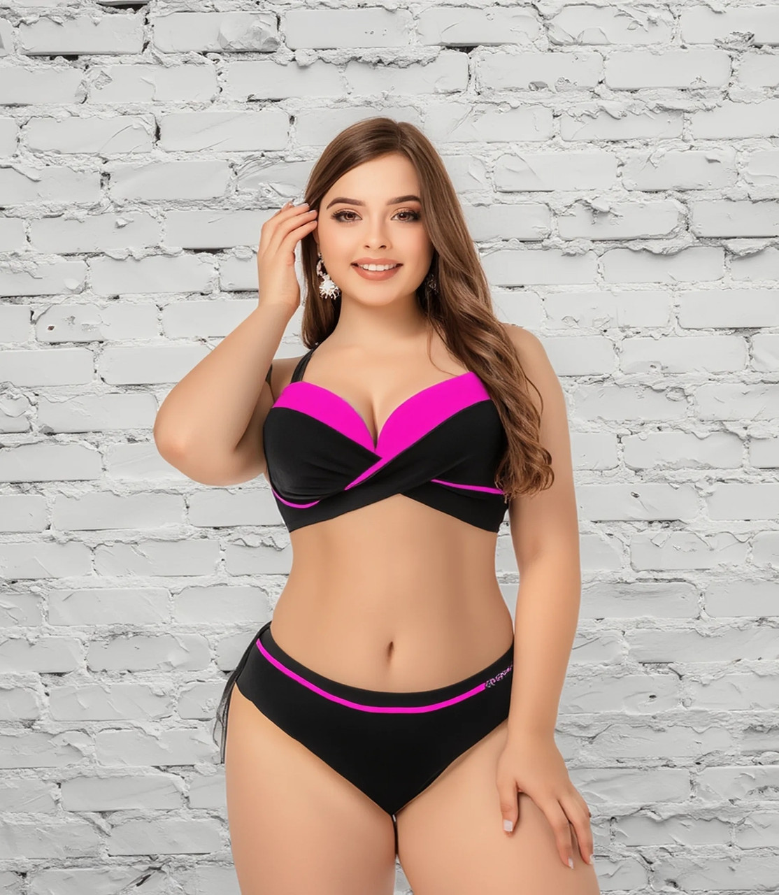 Купальник 2025 раздельный FUBA 24043 розовый(В НАЛИЧИИ ТОЛЬКО 48 50 52 54 56  УКР р-ры)