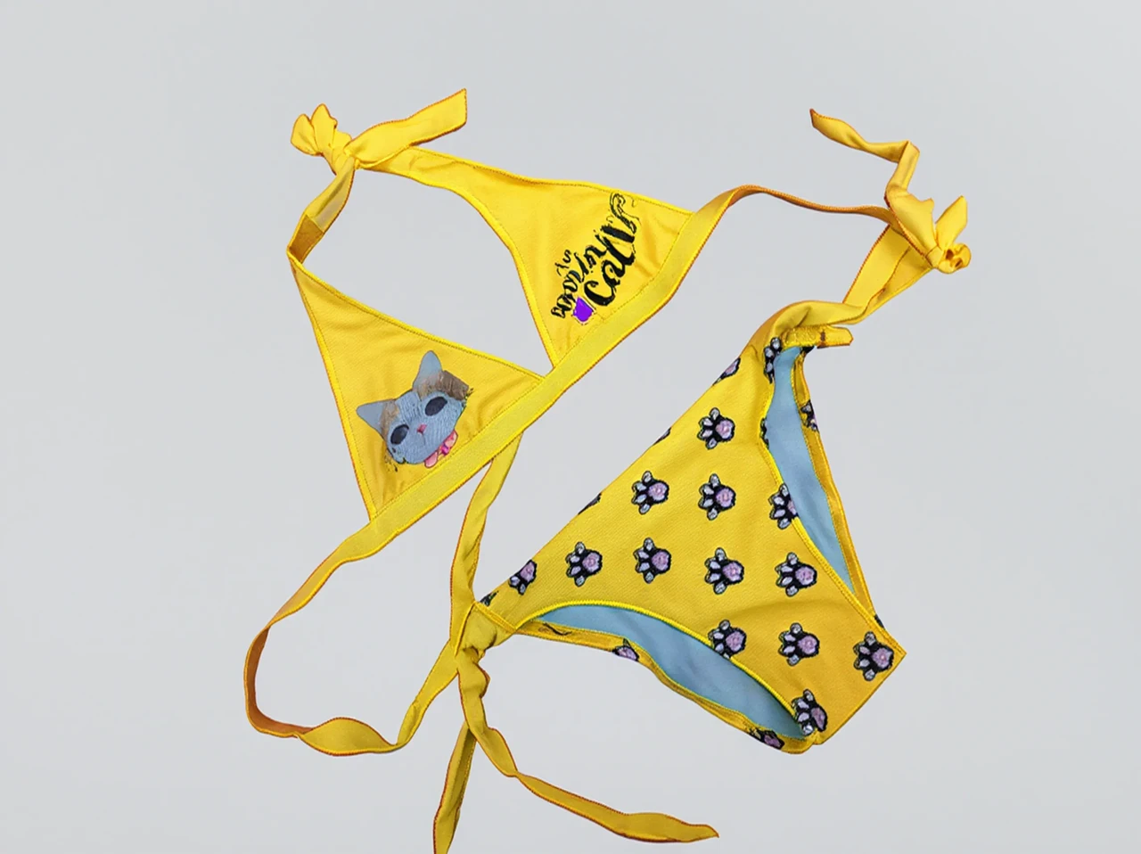 Купальник раздельный Samegame 561 Котик голубой (В НАЛИЧИИ ТОЛЬКО 28 30 32 34 36  УКР р-ры)