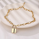 Підвіска із замком колодка кулон замок колодочка товстий ланцюжок, фото 2