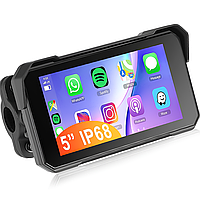 Мультимедійний монітор для мотоцикла Podofo A4058 з Bluetooth, Apple CarPlay та Android Auto, IP68, 5" екран, чорний