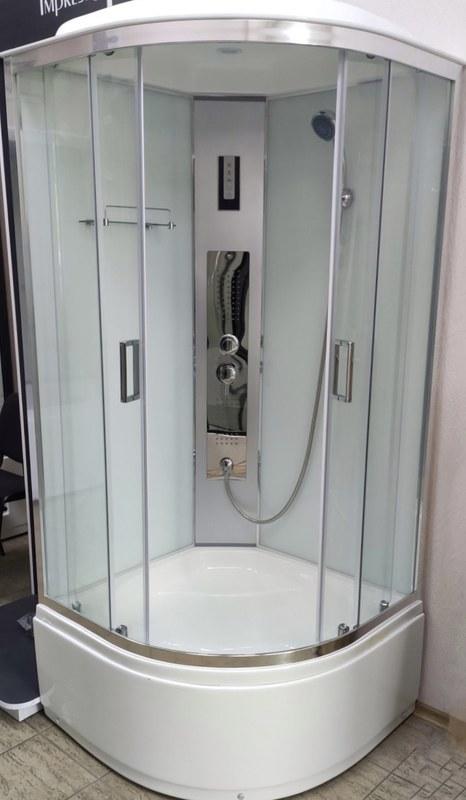 Душовий бокс VERONIS BV 4 100 100х100х220 см на глибокому піддоні з гідромасажем прозоре скло хром