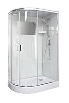 Душовий бокс VERONIS BN3 120 R 120х80х220см на низькому піддоні асиметричний прозоре скло розсувні двері, фото 2