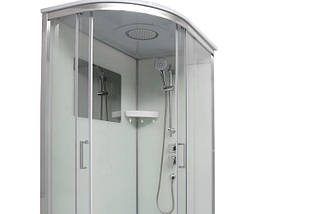 Душовий бокс VERONIS BN3 120 R 120х80х220см на низькому піддоні асиметричний прозоре скло розсувні двері, фото 5