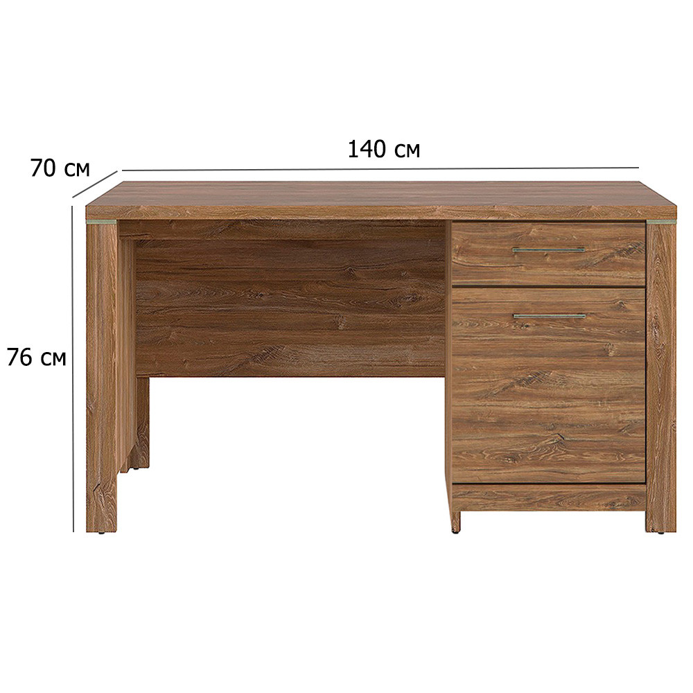 Письмовий стіл для школяра Герман 140х70 см дуб стирлінг з тумбою в еко стилі, фото 1