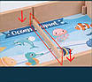 Дерев'яна логічна іграшка для дітей 2в1 Магнітна риболовля з фігурками та гра на двох гравців Нагодуй улюбленця, фото 7