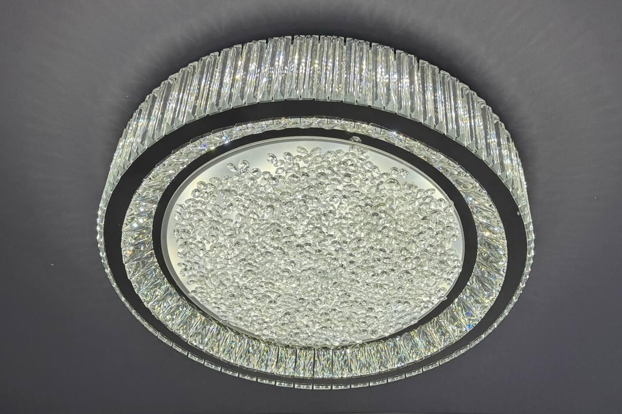 Кришталева лед люстра в спальню 3200-6000К 80Вт*2 IP20 з пультом