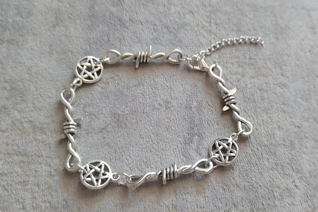 Браслет пентаграма та колючий дріт з пентаграмою, фото 1