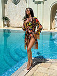 Парео з бахромою, пляжне кольорове парео під будь-який купальник, фото 4