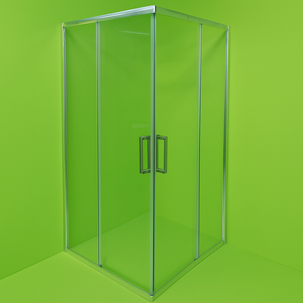 Душова кабіна Veronis KNS 90 90х90х180 см без піддону хром прозоре скло розсувні двері, фото 1