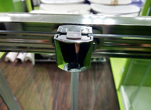 Душова кабіна Veronis KNS 90 90х90х180 см без піддону хром прозоре скло розсувні двері, фото 5