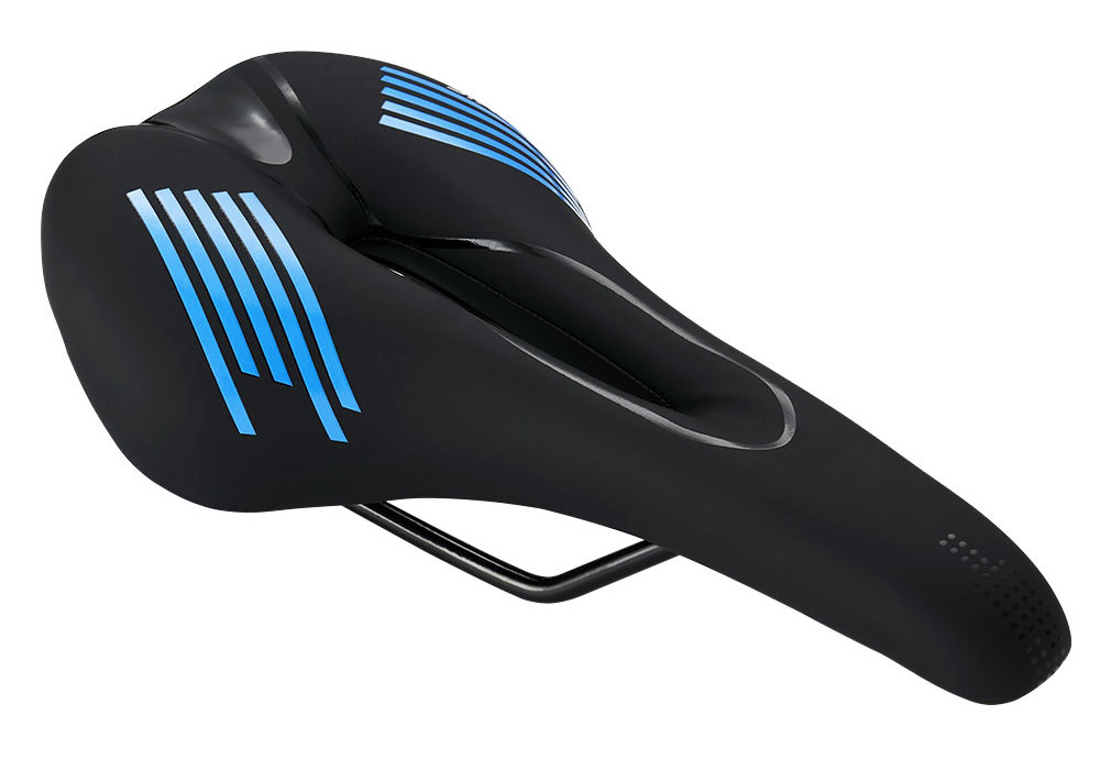 Сідло велосипедне Grey's МТБ (275х140 мм) чорно-синє, фото 1